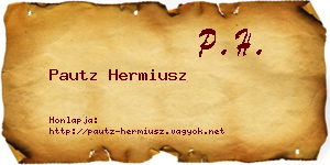 Pautz Hermiusz névjegykártya
